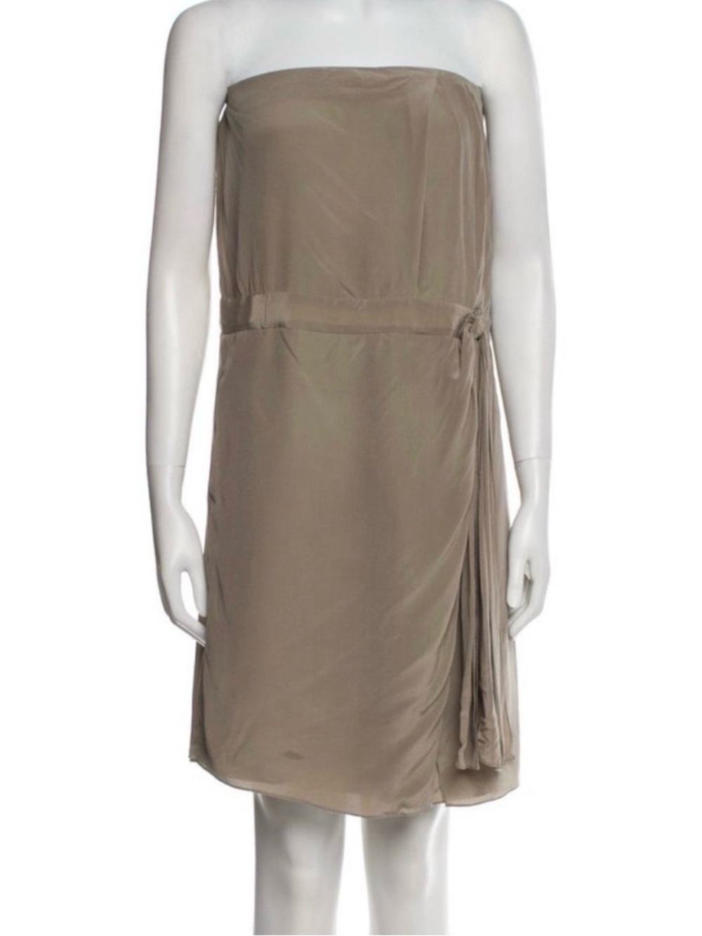 Gucci Strapless Taupe Dress with Side Tie